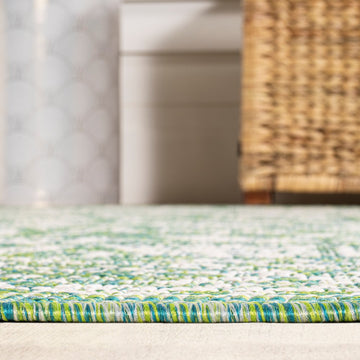 Tela Bohemian Textured Weave Floral Indoor/outdoor Area Rug